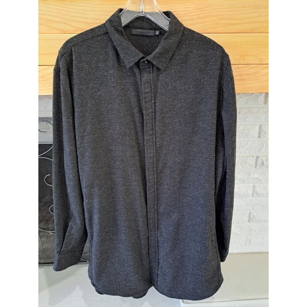 Alexander Wang Wool-Blend Flannel Oversized Shirt Button-Up Grey L Mens Designer